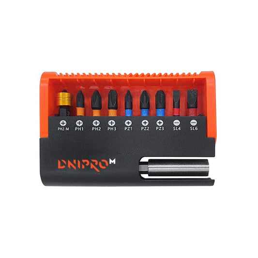 Dnipro-M 10-Piece Impact-Rated Driver Bit Set (Professional Series)