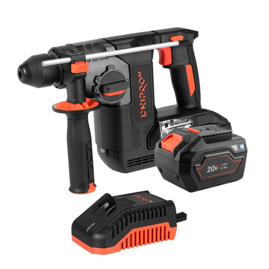 Dnipro-M 20V Brushless SDS-Plus Rotary Hammer High-Capacity Kit (DHR-202BC + 6.0Ah Battery + Fast Charger)