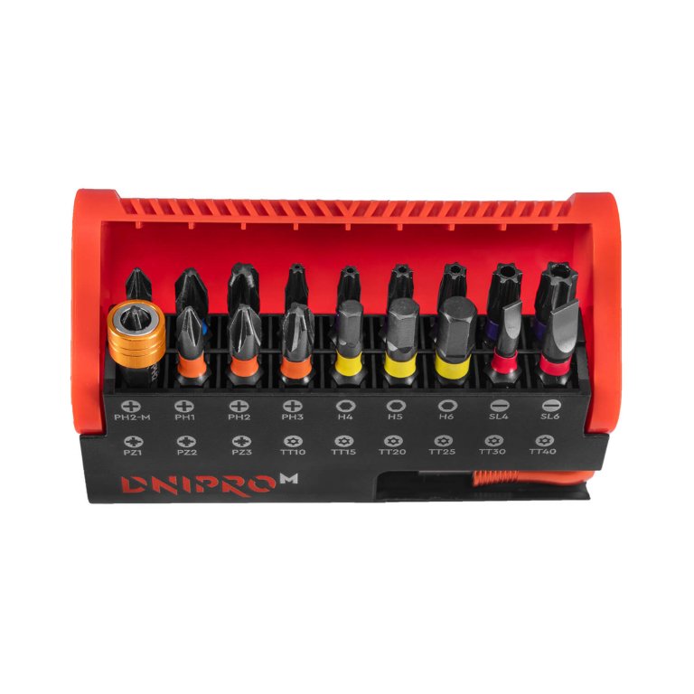 Dnipro-M 1" Impact-Rated Driver Bit Set (19-Piece)