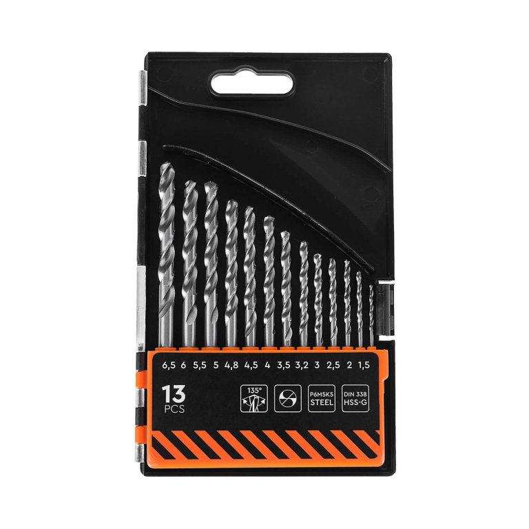 Dnipro-M 13-Piece M35 Cobalt Drill Bit Set (1.5mm – 6.5mm)