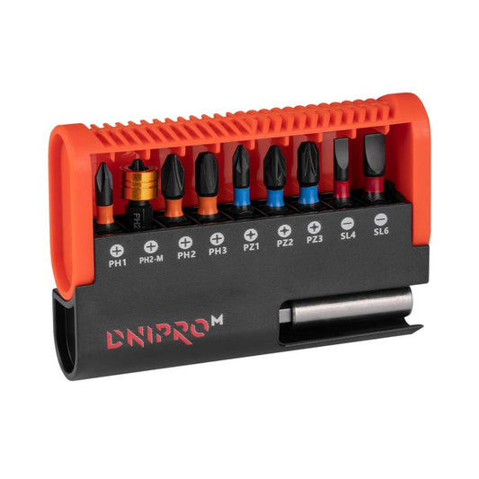 Dnipro-M 10-Piece Impact-Rated Driver Bit Set (Professional Series)