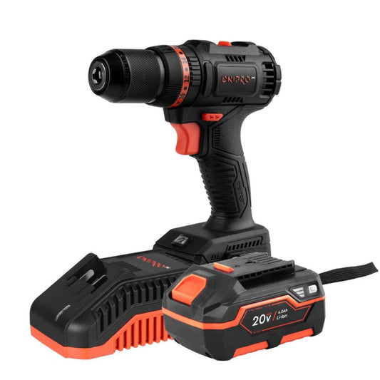 Dnipro-M 20V Brushless Hammer Drill/Driver Starter Kit (CD-201HBC + 4.0Ah Battery + Fast Charger)
